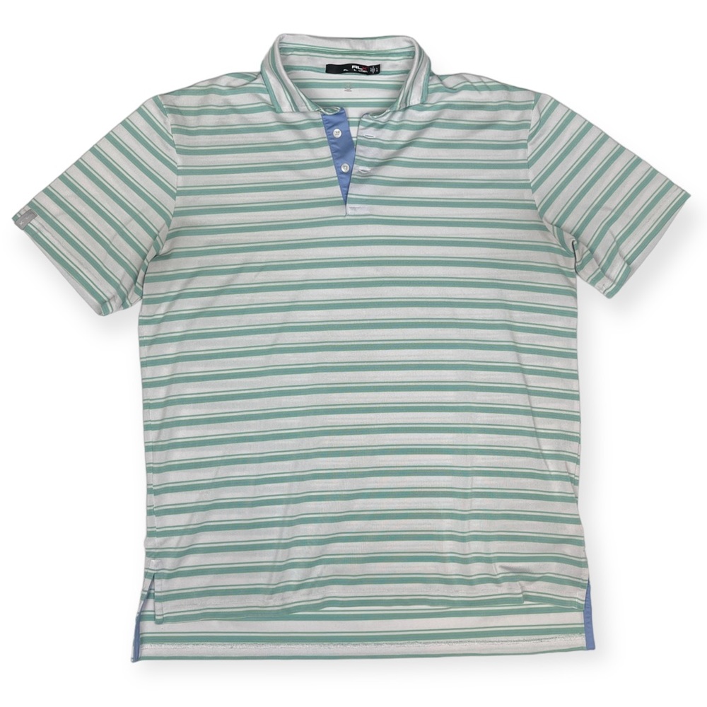 RLX Ralph Lauren Polo Shirt Mens Large Green Short Sleeve Golf Stretch Wicking